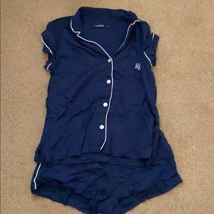 Lauren Ralph Lauren Navy Pajama Short Set Size M